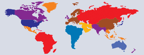 graphic world map, but unfortunately south america and africa have been accidentally transposed